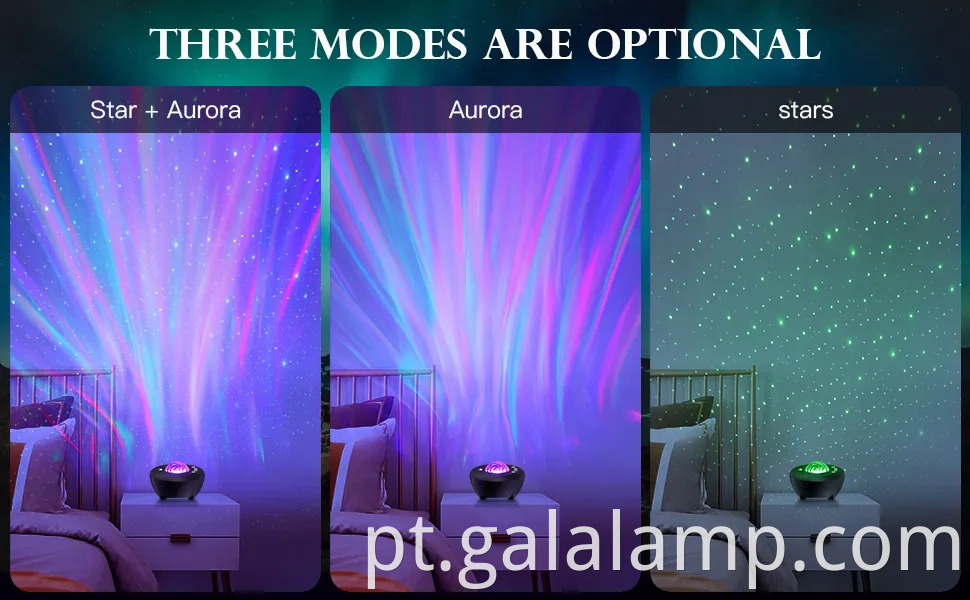 Aurora Star Projector Galaxy Projector Luzes para o quarto, Wi -Fi Nebula teto Projecor Night Light With Music Speaker